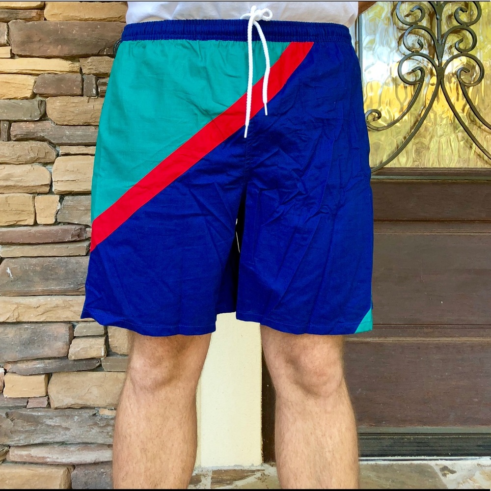 VINTAGE MEN’S COLOR BLOCK DRAWSTRING SHORTS